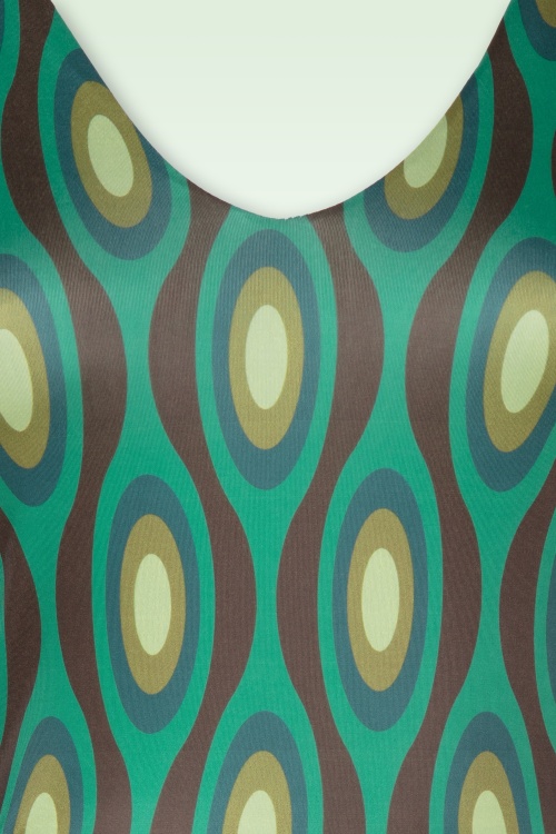 Vintage Chic for Topvintage - Robe motif géométrique Poppy en turquoise 2