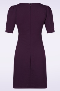 Vintage Chic for Topvintage - Aurora a-lijn jurk in aubergine 3