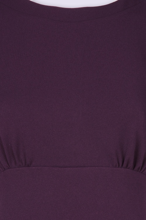 Vintage Chic for Topvintage - Aurora a-lijn jurk in aubergine 2