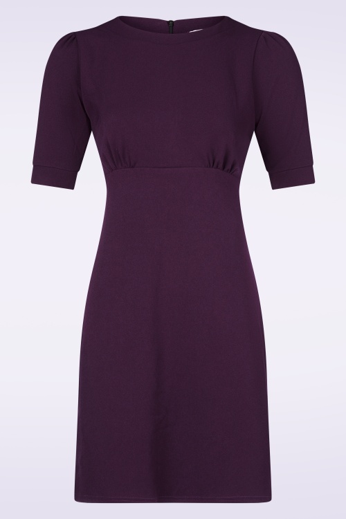 Vintage Chic for Topvintage - Aurora a-lijn jurk in aubergine