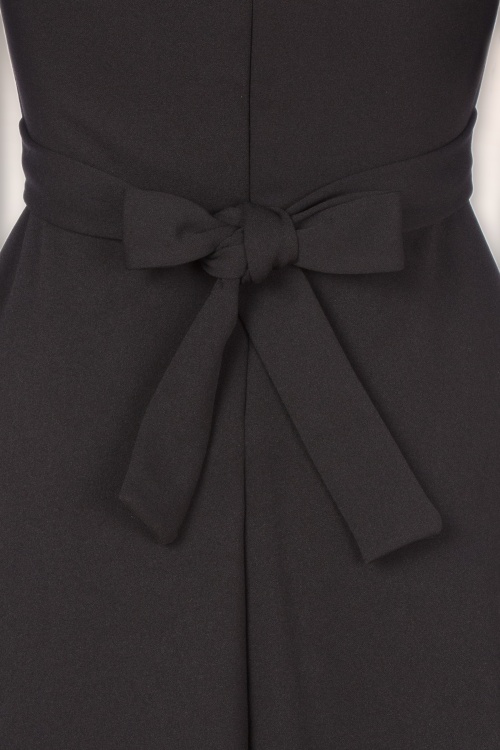 Vintage Chic for Topvintage - Brenda Schmetterlingsärmel Swingkleid in Schwarz 2