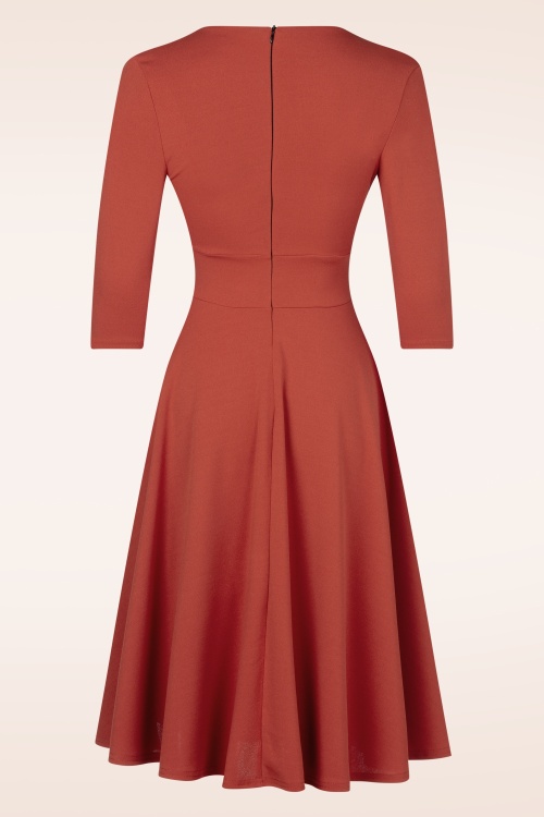 Vintage Chic for Topvintage - Caroline Swingkleid in Rostbraun 3