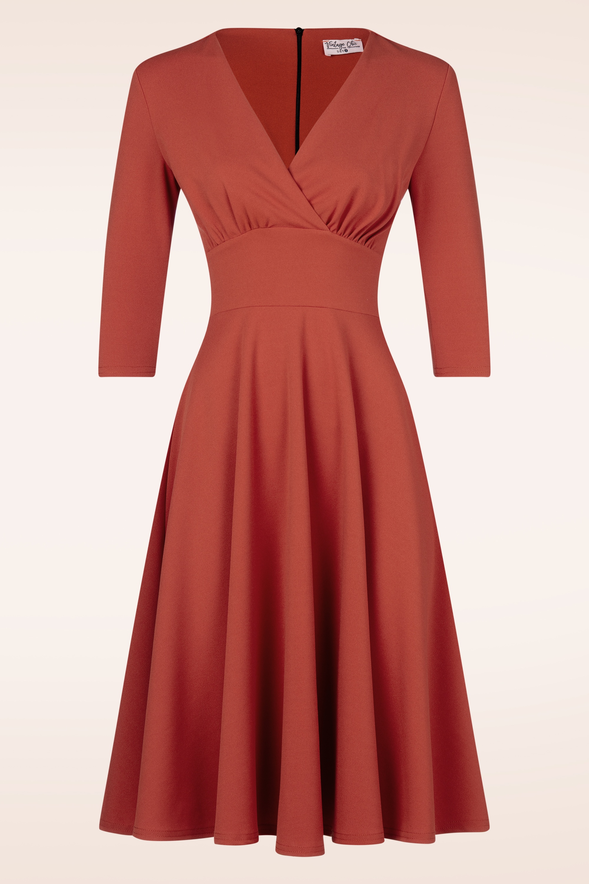 Vintage Chic for Topvintage - Caroline Swingkleid in Rostbraun