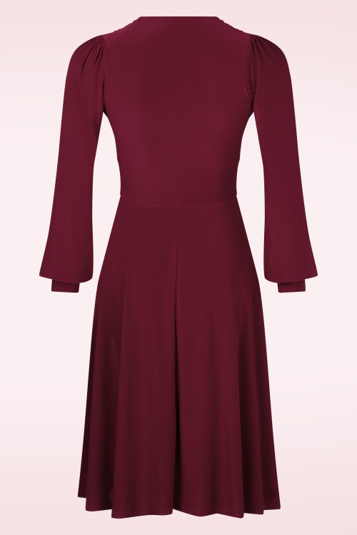 Vintage Chic for Topvintage - Chanti Slinky Swing Dress in Wine 3