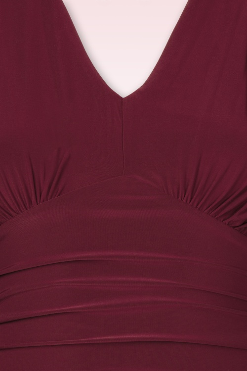 Vintage Chic for Topvintage - Robe évasée Chanti Slinky en bordeaux 2