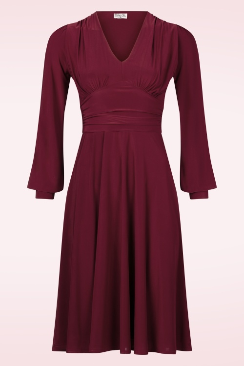 Vintage Chic for Topvintage - Robe évasée Chanti Slinky en bordeaux