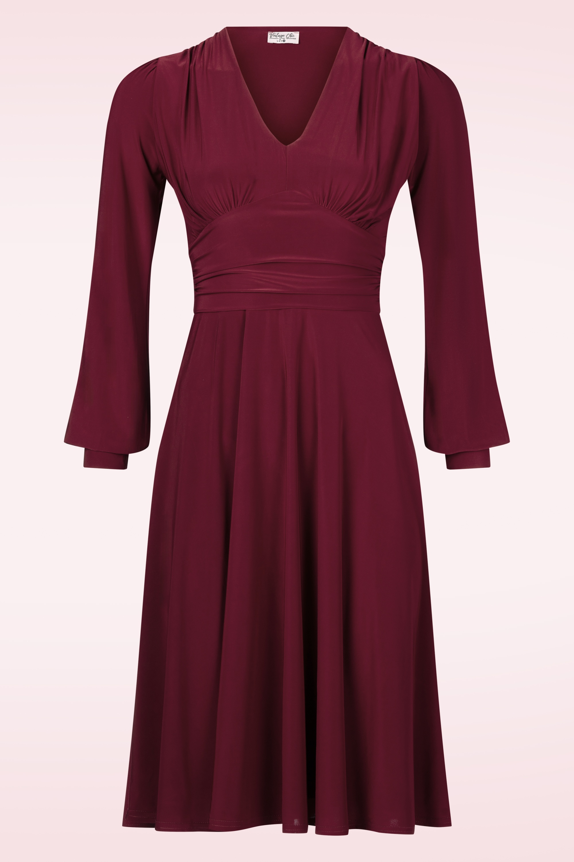 Vintage Chic for Topvintage - Chanti Slinky Swing Dress in Wine