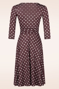 Vintage Chic for Topvintage - Aria Polka Dot Swingkleid in Braun 3