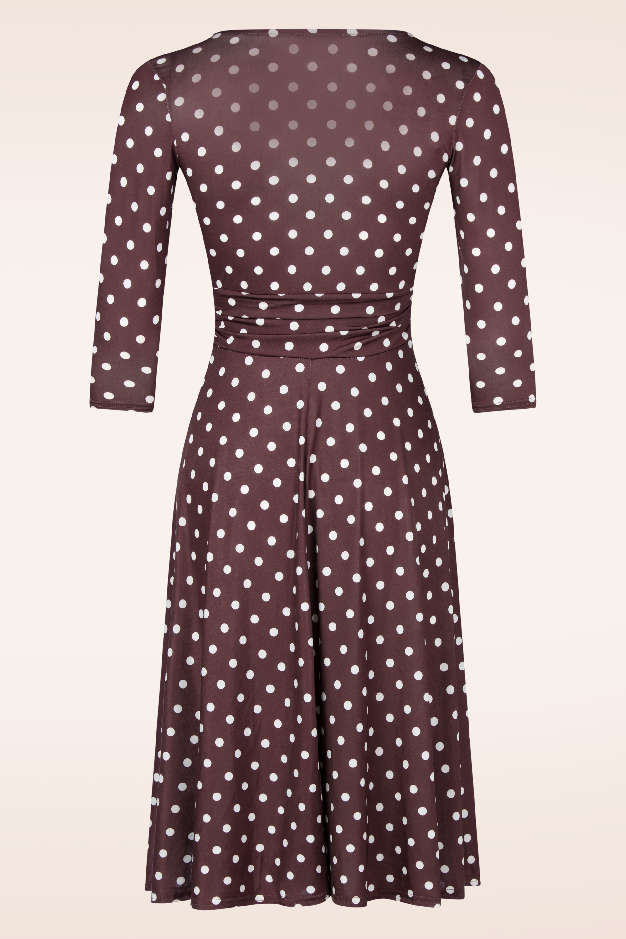 Vintage Chic for Topvintage - Aria Polka Dot Swingkleid in Braun 3