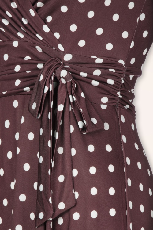 Vintage Chic for Topvintage - Aria Polka Dot Swingkleid in Braun 2