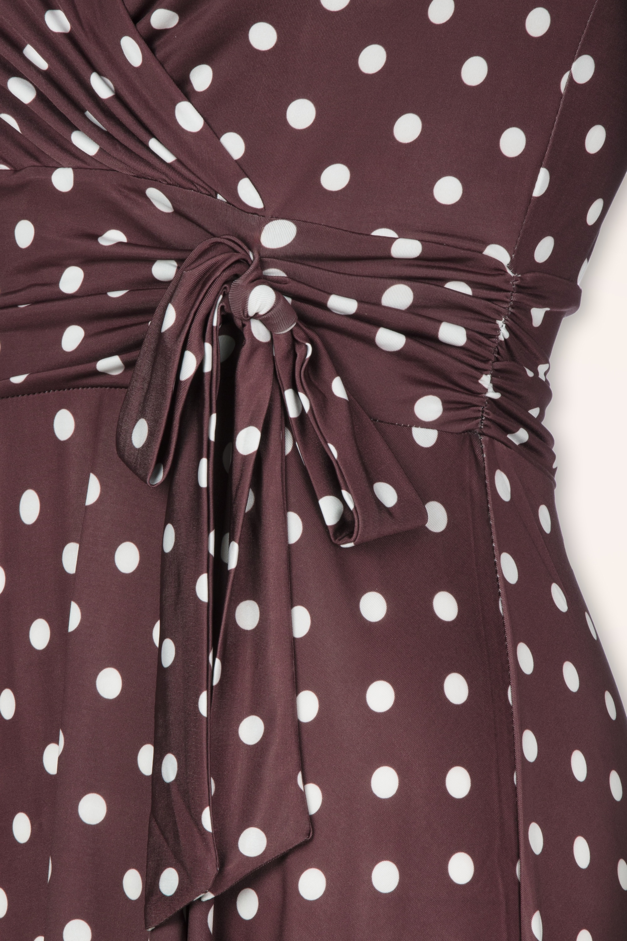 Vintage Chic for Topvintage - Aria Polka Dot Swingkleid in Braun 2