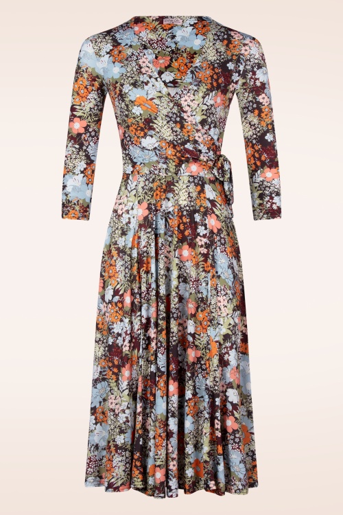 Vintage Chic for Topvintage - Colette Floral Swingkleid in Khaki und Multi