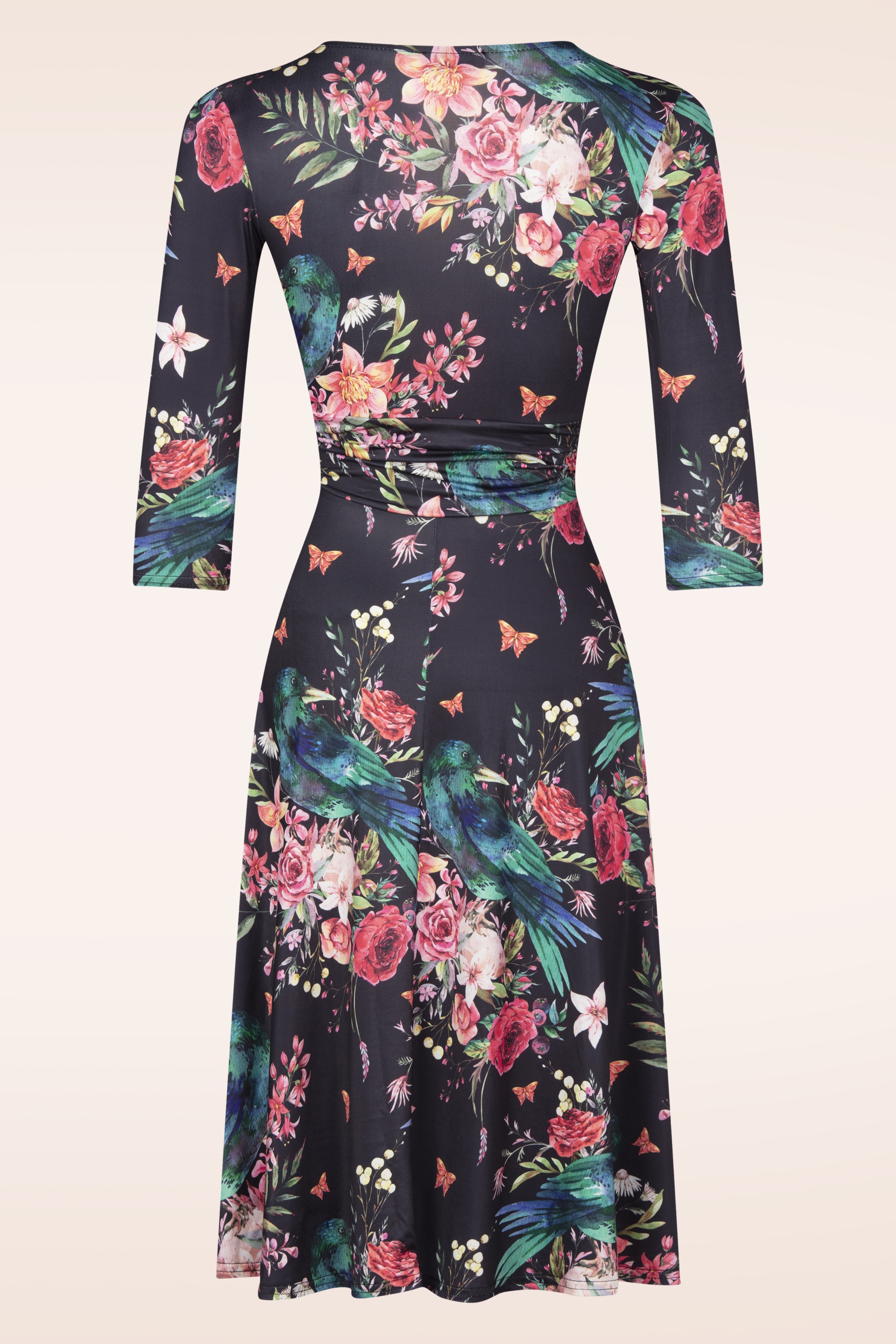 Vintage Chic for Topvintage - Aria Floral Swingkleid in Marineblau. 2