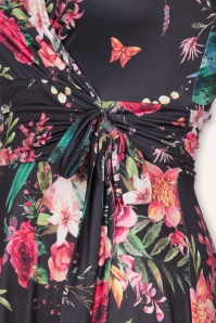 Vintage Chic for Topvintage - Aria Floral Swingkleid in Marineblau. 3