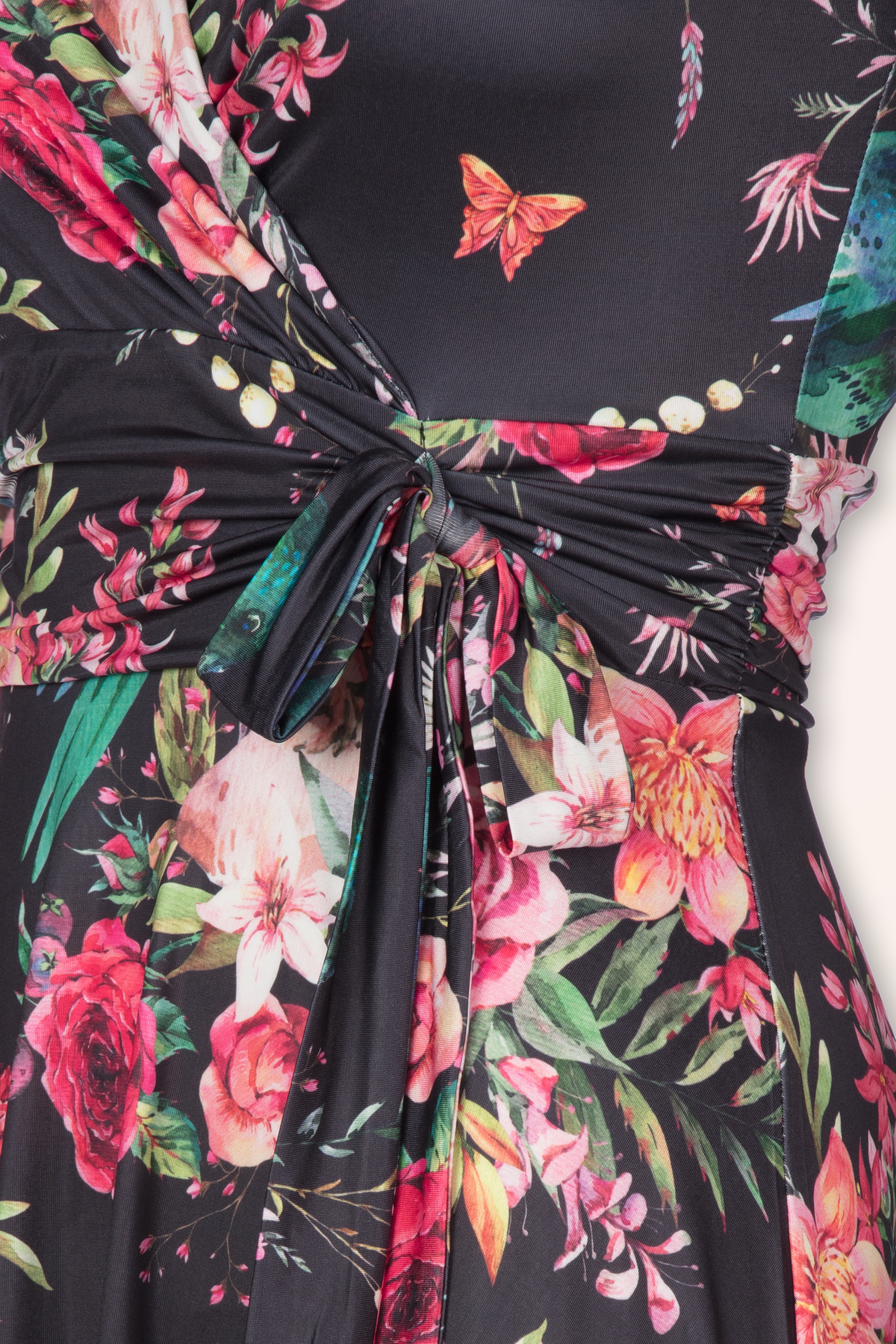Vintage Chic for Topvintage - Aria Floral Swingkleid in Marineblau. 3