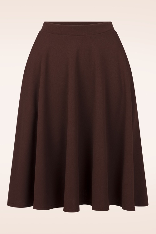 Vintage Chic for Topvintage - Jupe évasée Sheila en marron