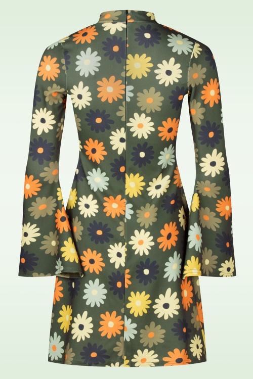 Vintage Chic for Topvintage - Izzy bloemen jurk in groen 2