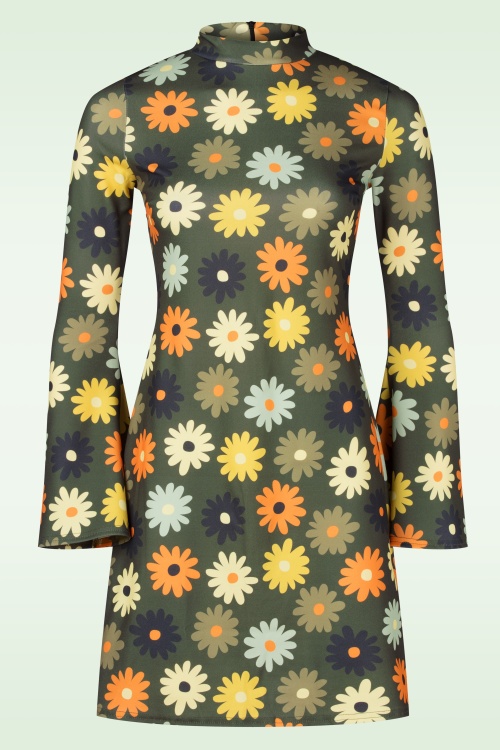 Vintage Chic for Topvintage - Izzy bloemen jurk in groen