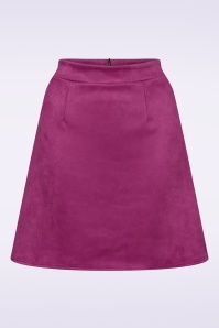 Vintage Chic for Topvintage - Edith suede look a-lijn rok in paars