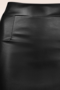 Vintage Chic for Topvintage - Lena Leder Look Bleistiftrock in Schwarz. 3