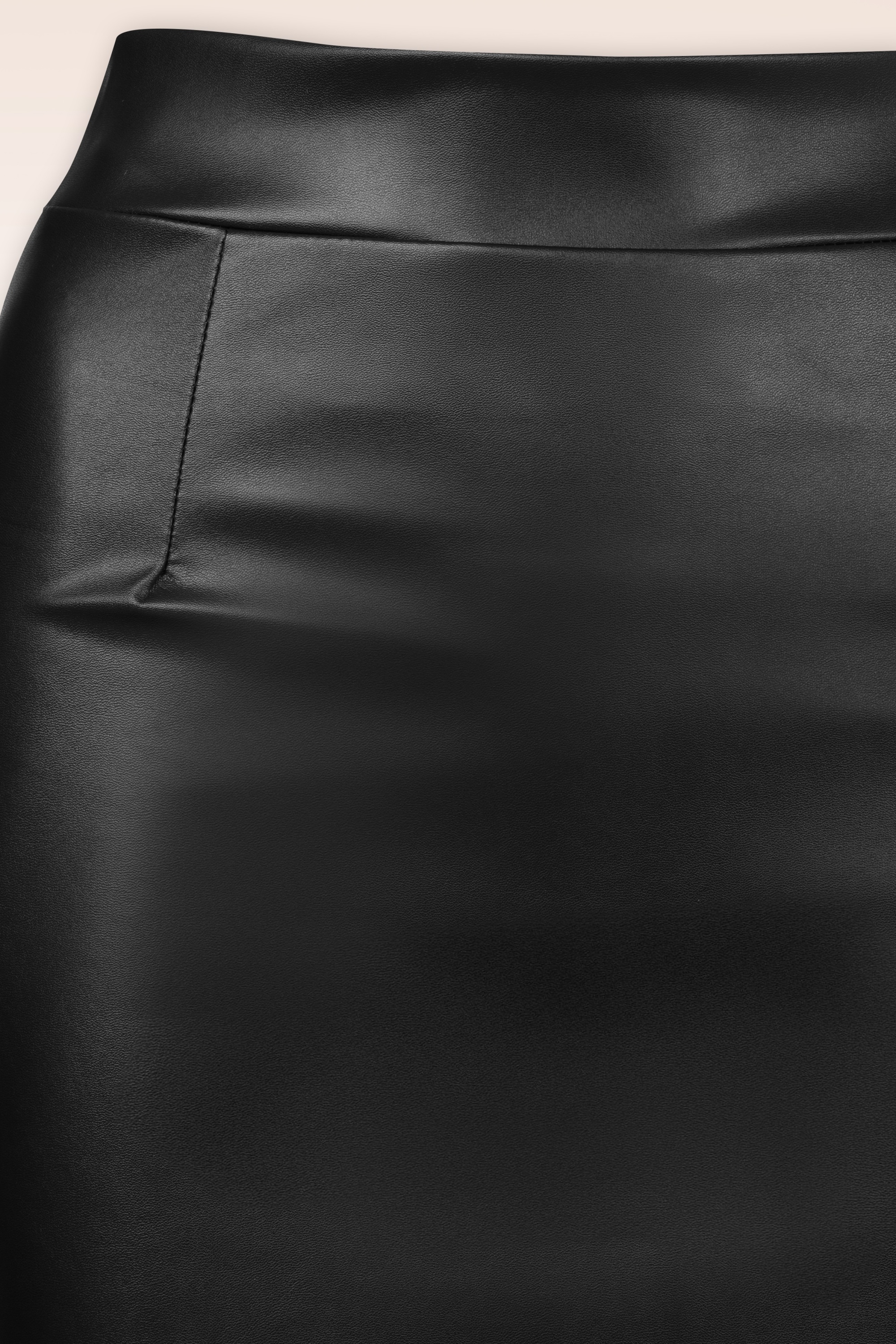 Vintage Chic for Topvintage - Lena Leder Look Bleistiftrock in Schwarz. 3