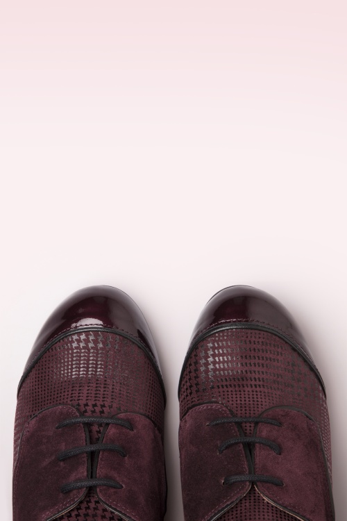 Nemonic - Madison lederen booties in bordeaux 3
