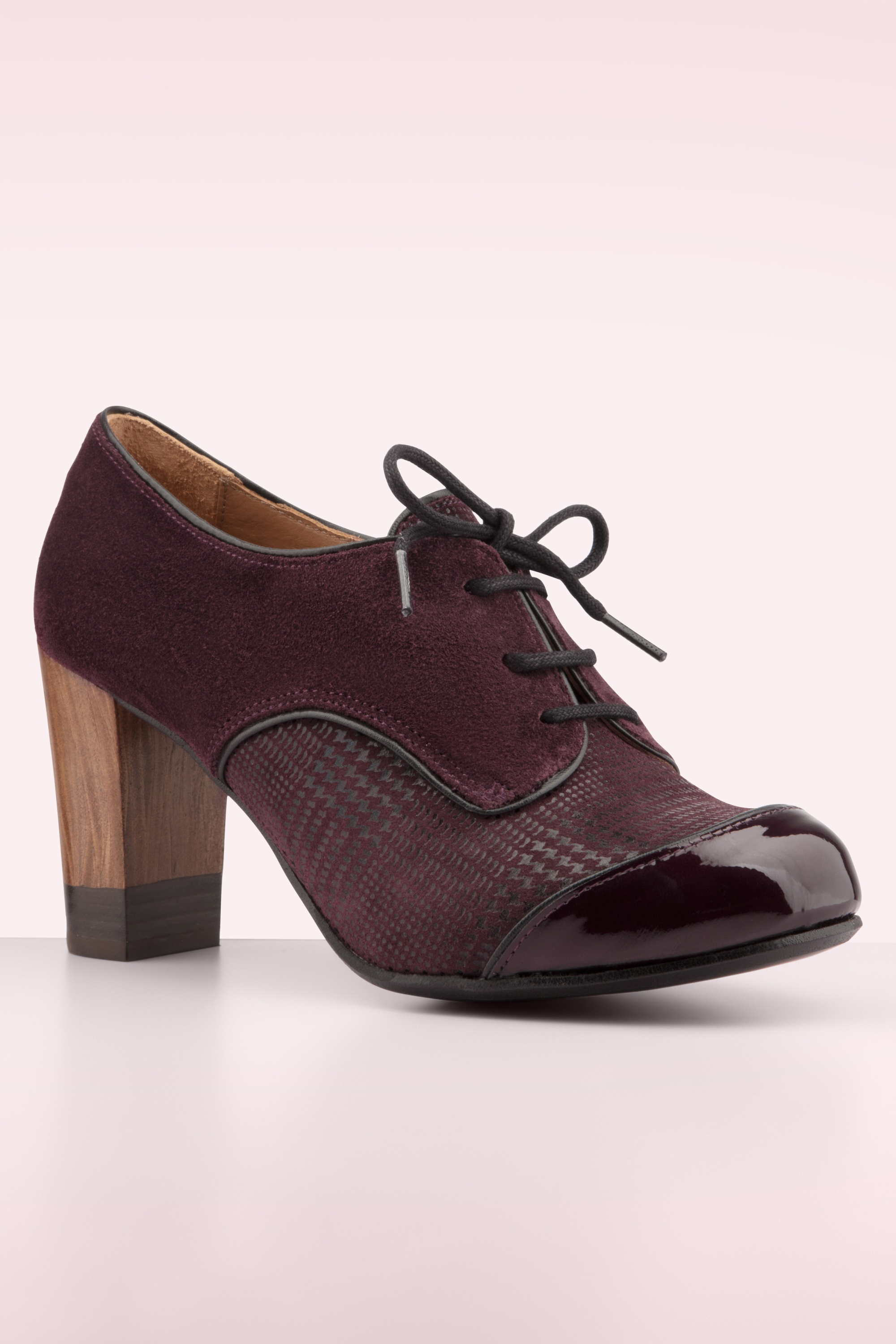 Nemonic - Madison lederen booties in bordeaux 2