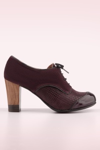 Nemonic - Madison lederen booties in bordeaux