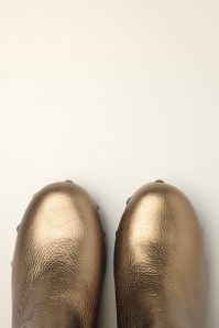 Grünbein - Alia Leather Clog Boots in Old Gold  3