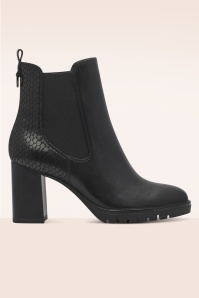 Tamaris - Ruthie Snake Print Ankle Booties in Schwarz