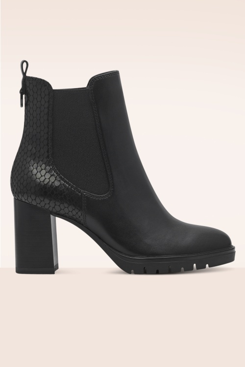 Tamaris - Bottines à motif peau de serpent Ruthie en noir
