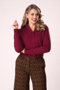 Banned Retro - Violet Cardigan in Burgundy