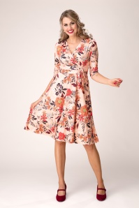 Vintage Chic for Topvintage - Aria Floral Swing Dress in Peach