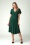 Vintage Chic for Topvintage - Irene Cross Over swing jurk in bosgroen