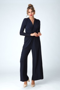 Vintage Chic for Topvintage - Hallie Knotted Jumpsuit in Navy
