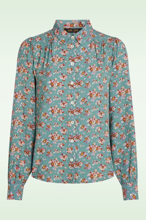 King Louie - Carina Revel Bluse in Silberblau. 2