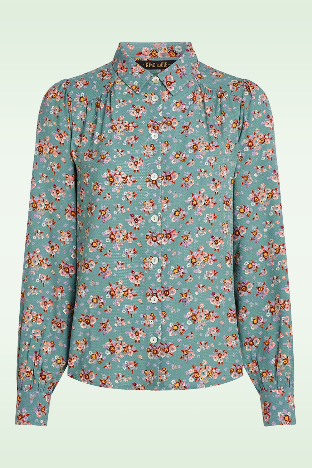 King Louie - Carina Revel Bluse in Silberblau. 2