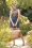 Vintage Chic for Topvintage - Lina Bengaline A-Line skirt in denim blue. 2
