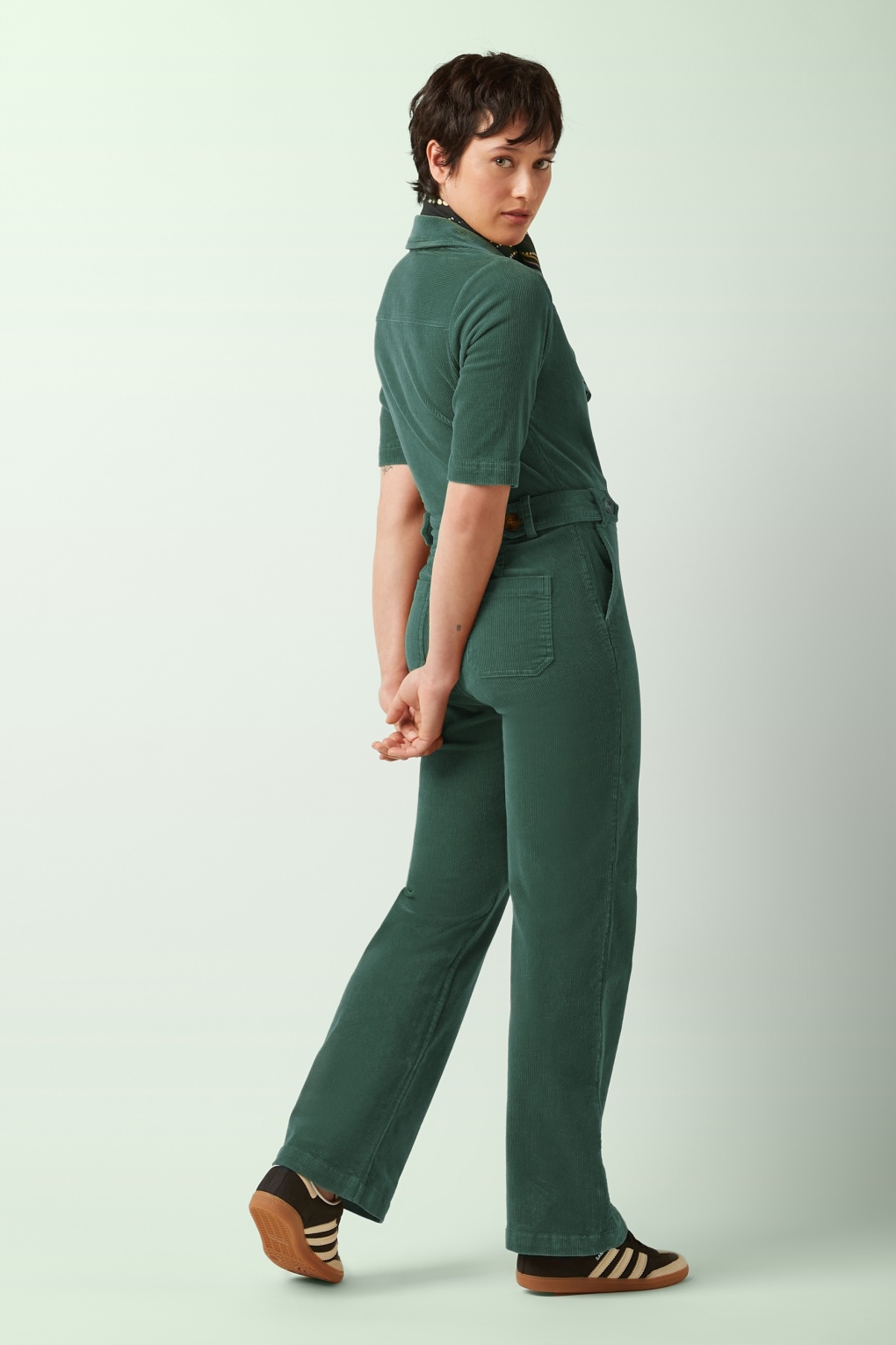 King Louie - Garbo Zip Corduroy jumpsuit in matcha groen