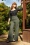 Vintage Chic for Topvintage - Pantalon à rayures tennis Sasha en vert olive