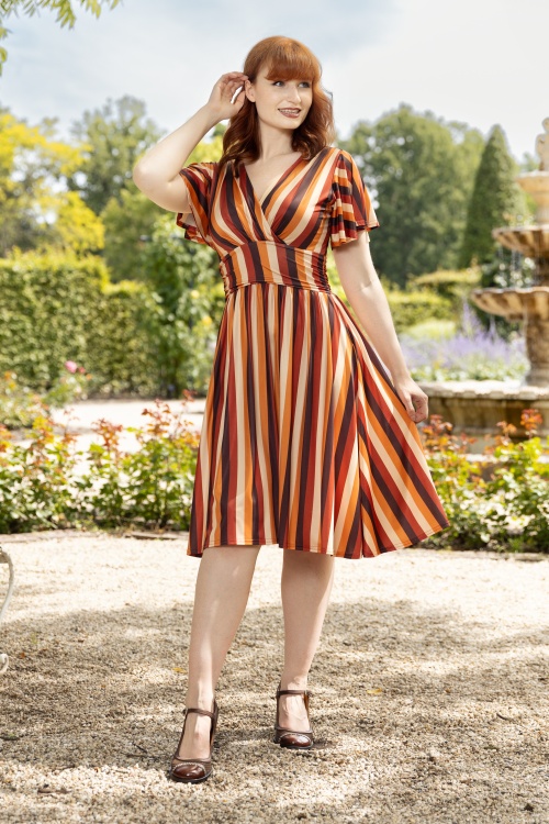 Vintage Chic for Topvintage - Sadie swing jurk in groenblauw
