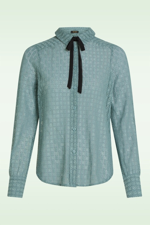 King Louie - Elia Branco Lace Blouse in Silver Blue 2