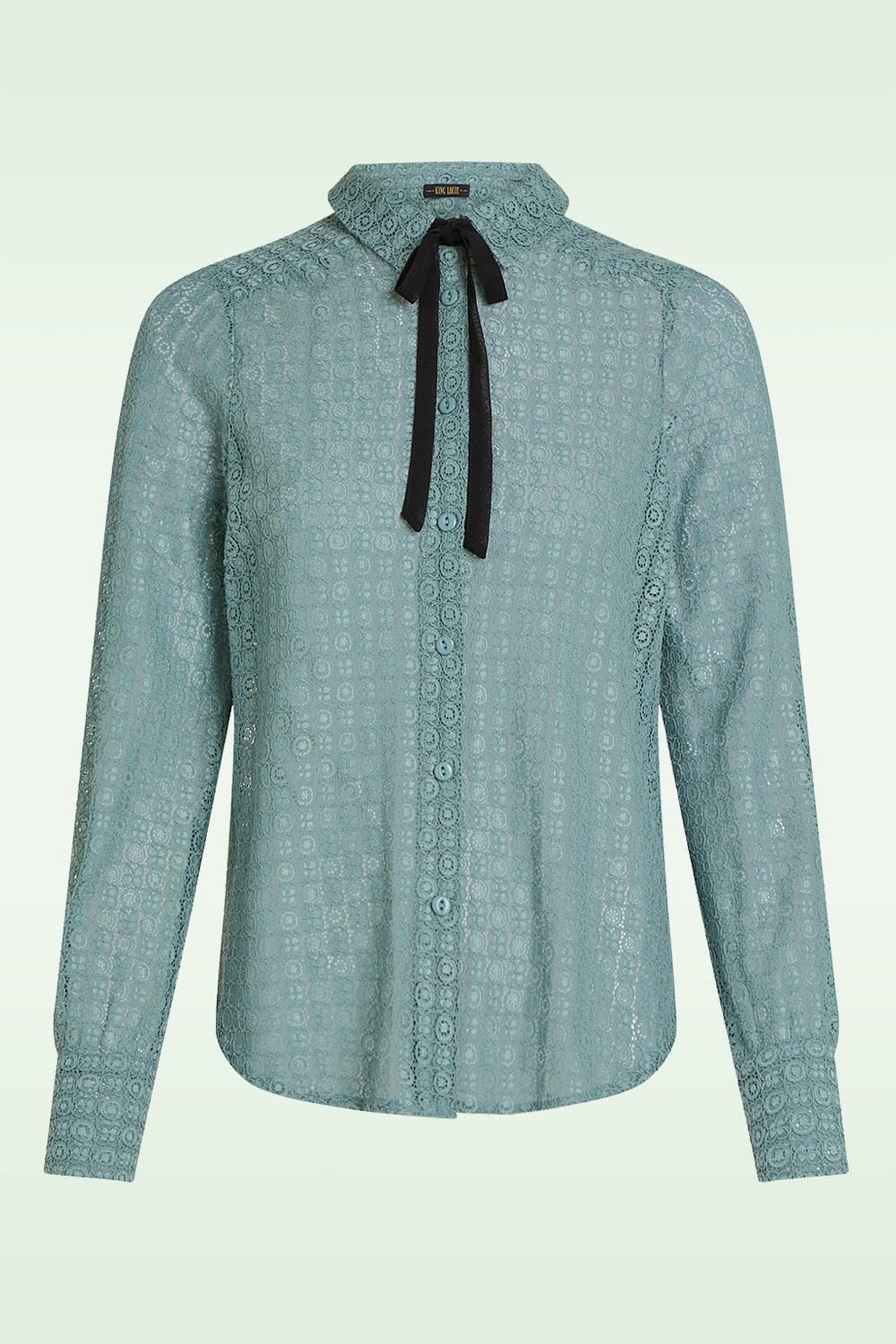 King Louie - Elia Branco Lace blouse in zilverblauw 2