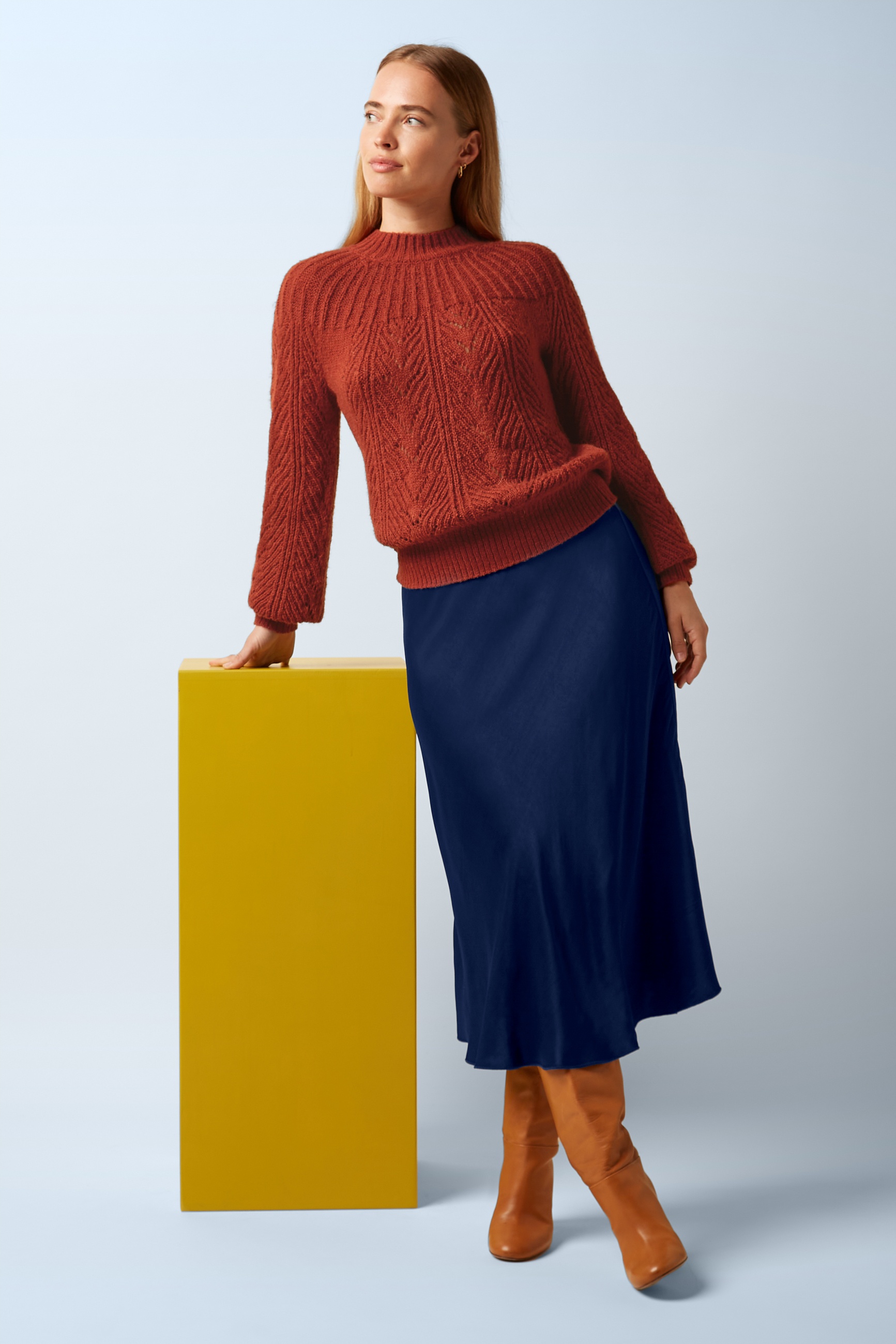 King Louie - Bibi Satin Star Midi Rock in Abendblau 2