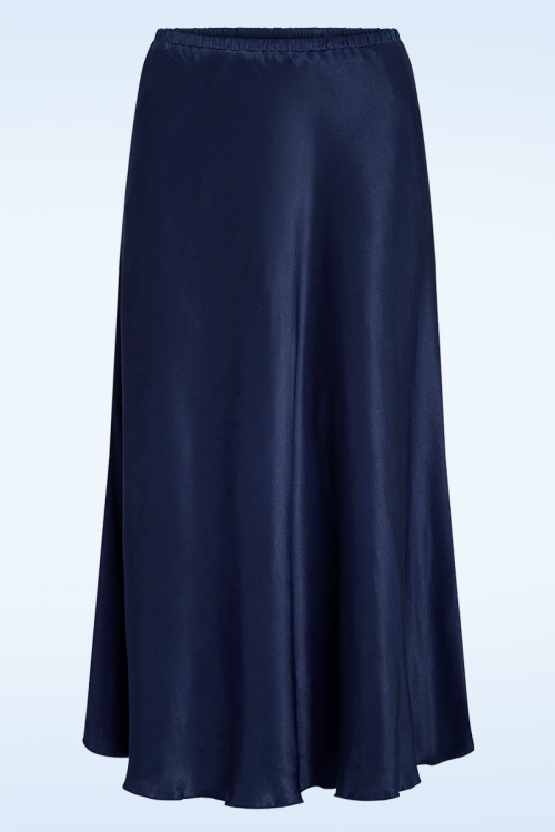 King Louie - Bibi Satin Star midi rok in avondblauw