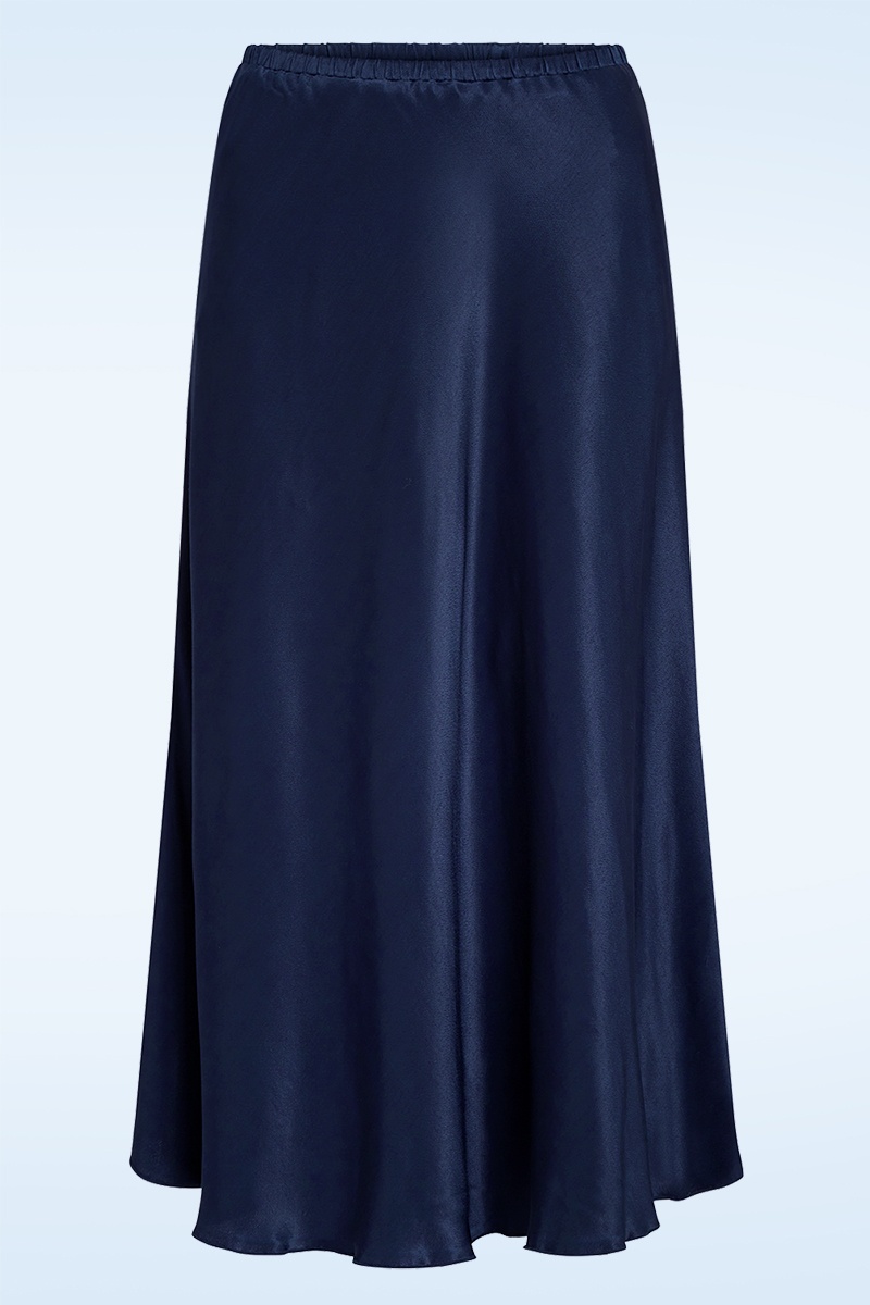King Louie - Bibi Satin Star Midi Rock in Abendblau