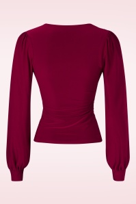 Vintage Chic for Topvintage - Abigail Long Sleeve Top in Wine 3