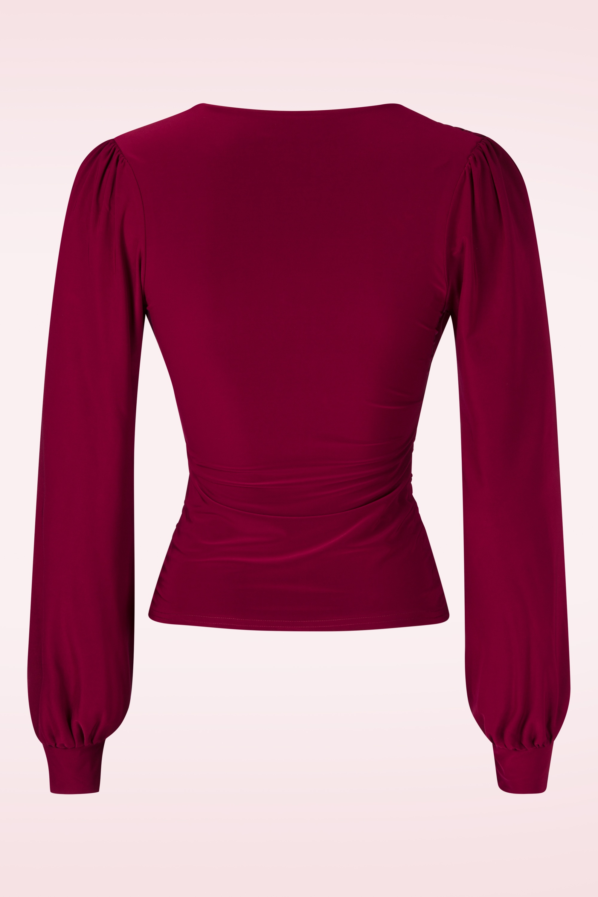Vintage Chic for Topvintage - Abigail Long Sleeve Top in Wine 3