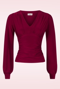 Vintage Chic for Topvintage - Abigail Long Sleeve Top in Wine