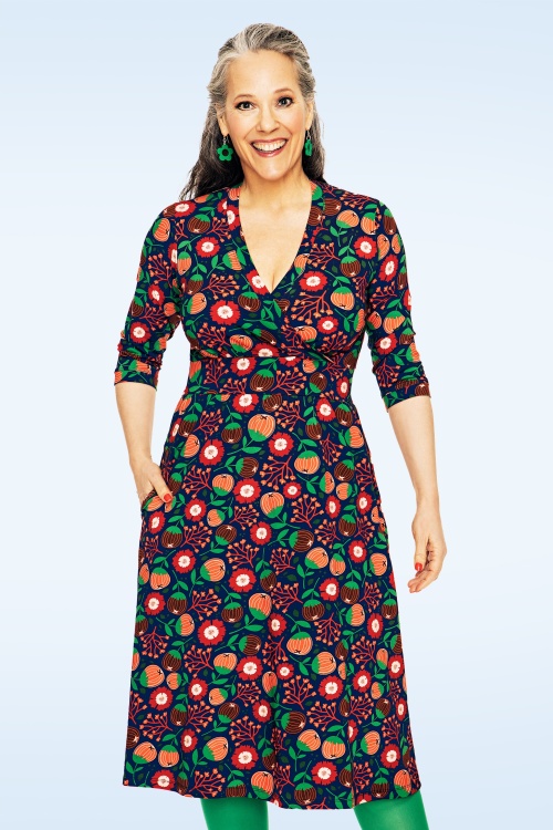Cissi och Selma - Vera Hassel Rooibos Kleid in Marineblau und Multi